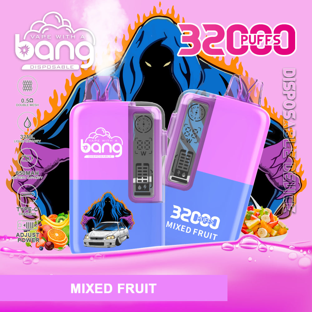 Bang 32000 Puffs Disposable Vape, 32ml E-Liquid,650mah Battery, 16 Kinds of Fruits Flavors