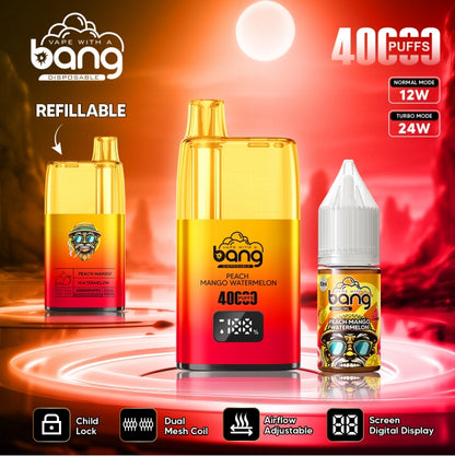 Bang 40000 Puff Disposable Vape, 12 Kinds of Fruits Flavors with Child Lock