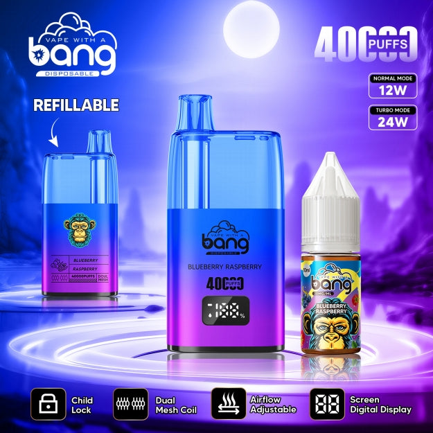 Bang 40000 Puff Disposable Vape, 12 Kinds of Fruits Flavors with Child Lock