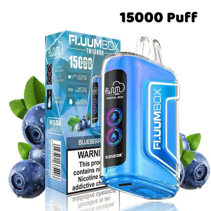 FLUUM BOX 15000 Puffs, Disposable Vape E-cigarettes, 12 Kinds of Fruits Flavors, 25ml Capacity, 650 MAH Battery, Type C Rechargeable