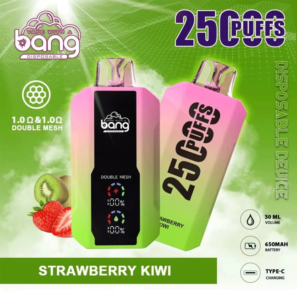 Bang 25000 Puffs, Disposable Vape E-cigarettes, 12 Kinds of Fruits Flavors, 25ml Capacity, 650 MAH Battery, Type C Rechargeable