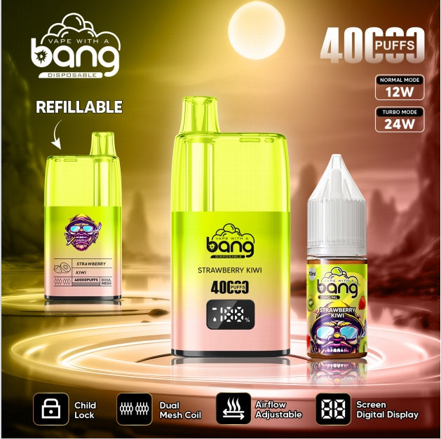 Bang 40000 Puff Disposable Vape, 12 Kinds of Fruits Flavors with Child Lock