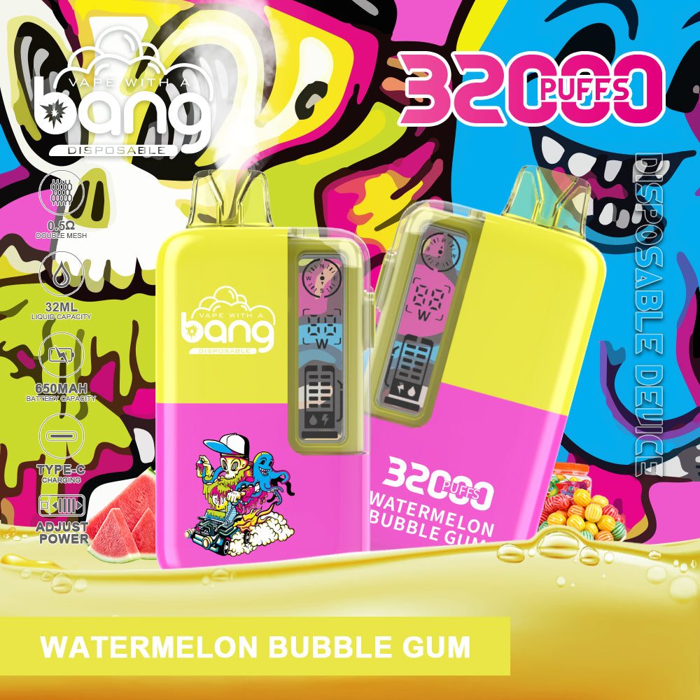 Bang 32000 Puffs Disposable Vape, 32ml E-Liquid,650mah Battery, 16 Kinds of Fruits Flavors