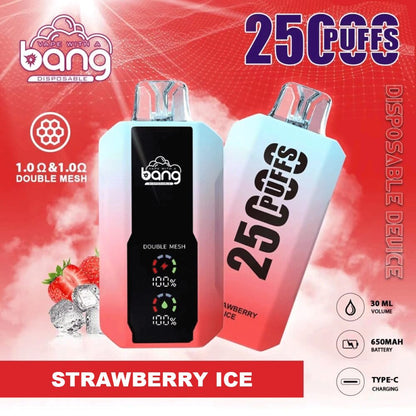 Bang 25000 Puffs, Disposable Vape E-cigarettes, 12 Kinds of Fruits Flavors, 25ml Capacity, 650 MAH Battery, Type C Rechargeable