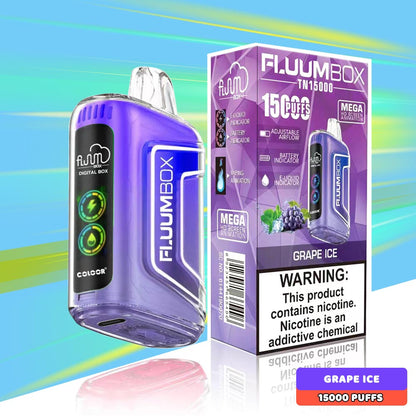 FLUUM BOX 15000 Puffs, Disposable Vape E-cigarettes, 12 Kinds of Fruits Flavors, 25ml Capacity, 650 MAH Battery, Type C Rechargeable