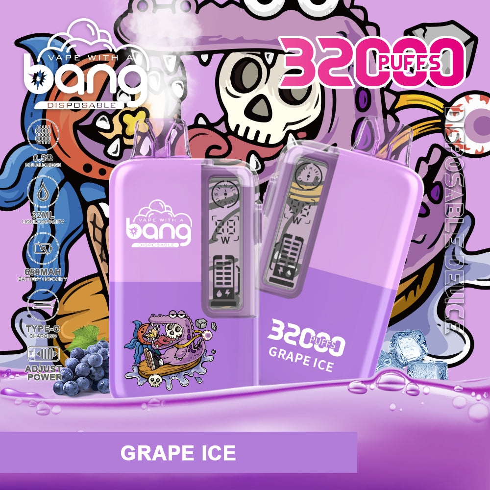 Bang 32000 Puffs Disposable Vape, 32ml E-Liquid,650mah Battery, 16 Kinds of Fruits Flavors