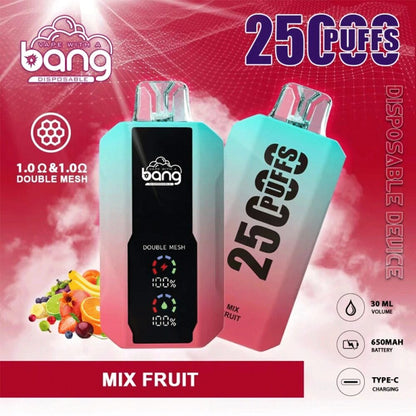 Bang 25000 Puffs, Disposable Vape E-cigarettes, 12 Kinds of Fruits Flavors, 25ml Capacity, 650 MAH Battery, Type C Rechargeable