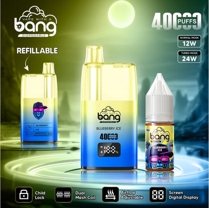 Bang 40000 Puff Disposable Vape, 12 Kinds of Fruits Flavors with Child Lock