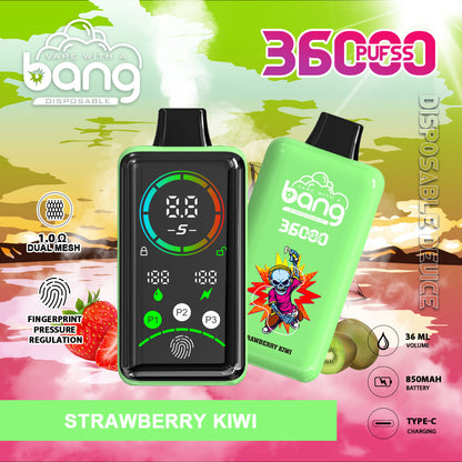 Bang 36000 Puffs, Disposable Vape E-cigarettes, 12 Kinds of Fruits Flavors, 36ml E-liquid, 850 MAH Battery, Type C Rechargeable