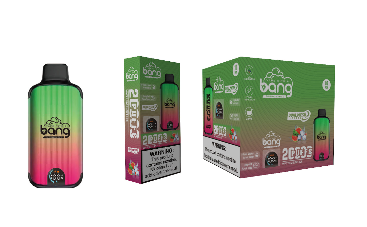 Bang 20000 Puffs, Disposable Vape E-cigarettes, 16 Kinds of Fruits Flavors, 28ml Capacity, 650 MAH Battery, Type C Rechargeable