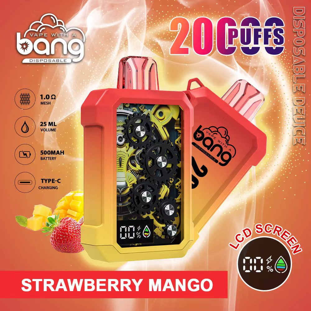 Bang 20000 Puffs, Disposable Vape E-cigarettes, 12 Kinds of Fruits Flavors, 25ml Capacity, 500 MAH Battery, Type C Rechargeable