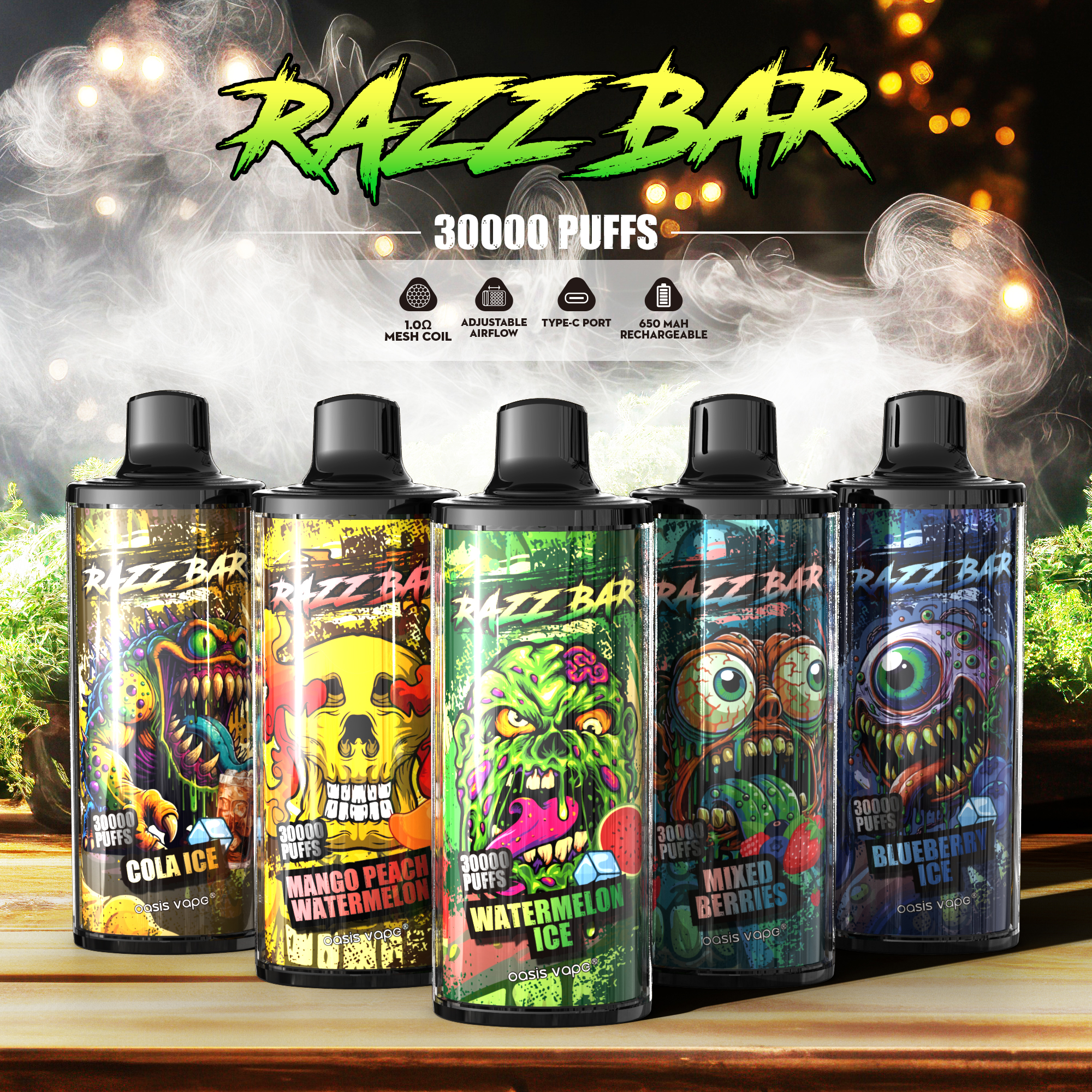 Solaris Champagne Vape 30000 30K puffs, 2% Nicotine 10 Flavors yohongvape