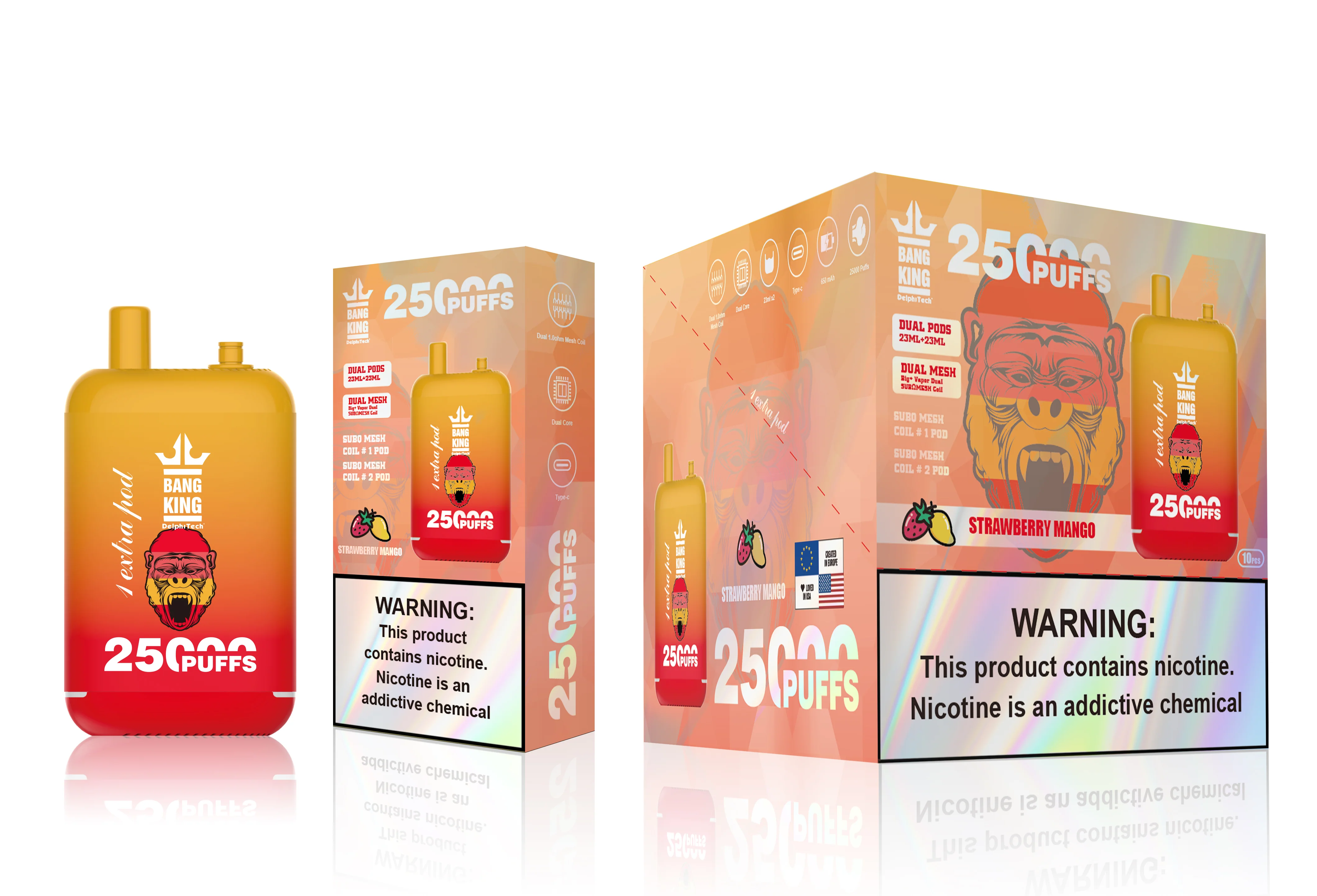 Solaris Champagne Vape 30000 30K puffs, 2% Nicotine 10 Flavors yohongvape