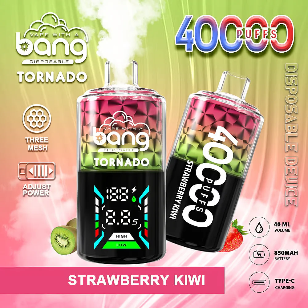 Bang Tornado 40000 Puff Disposable Vape, 40ml Liquid, 12 Kinds Flavors, Battery 850mah, Large Smoke LED Display Disposable Vape