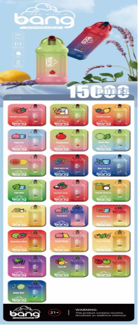 Bang 15000 Puffs, Disposable Vape E-cigarettes, 22 Kinds of Fruits Flavors, 20ml Capacity, 650 MAH Battery, Type C Rechargeable