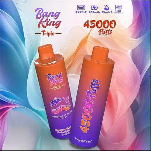 Bang King 45000 Puffs Disposable Vape with 3 in 1 Flavors, 10 Kinds of Fruits Flavors, E-liquid 56ml, Battery 650 mah