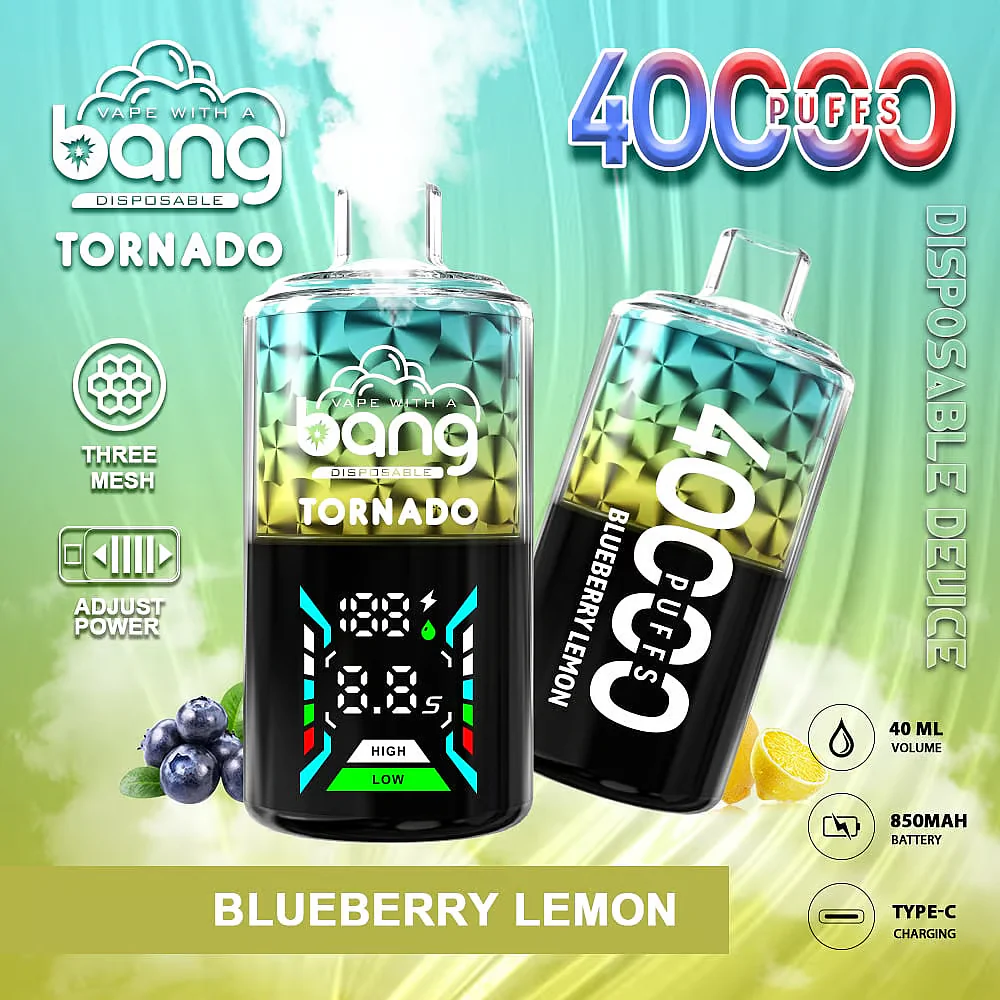 Bang Tornado 40000 Puff Disposable Vape, 40ml Liquid, 12 Kinds Flavors, Battery 850mah, Large Smoke LED Display Disposable Vape