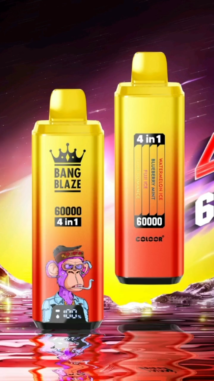Bang Blaze  60000 Puffs Disposable Vape with 4 in 1 Flavors, 12 Kinds of Fruits Flavors, E-liquid 56ml, Battery 650 mah