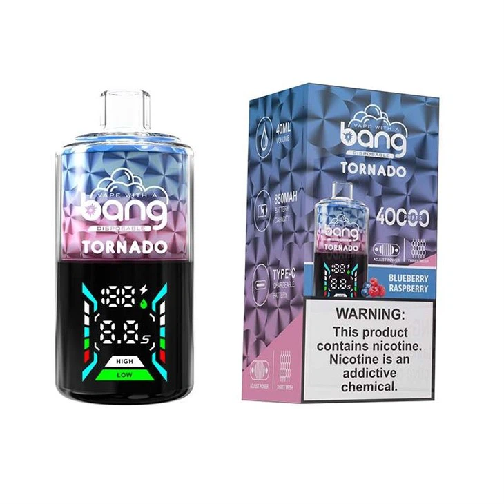 Bang Tornado 40000 Puff Disposable Vape, 40ml Liquid, 12 Kinds Flavors, Battery 850mah, Large Smoke LED Display Disposable Vape