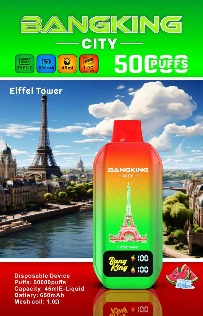 Bang King City 50000 Puff, 45 ml E-Liquid, 650 mAh Batery. 12 Flavors