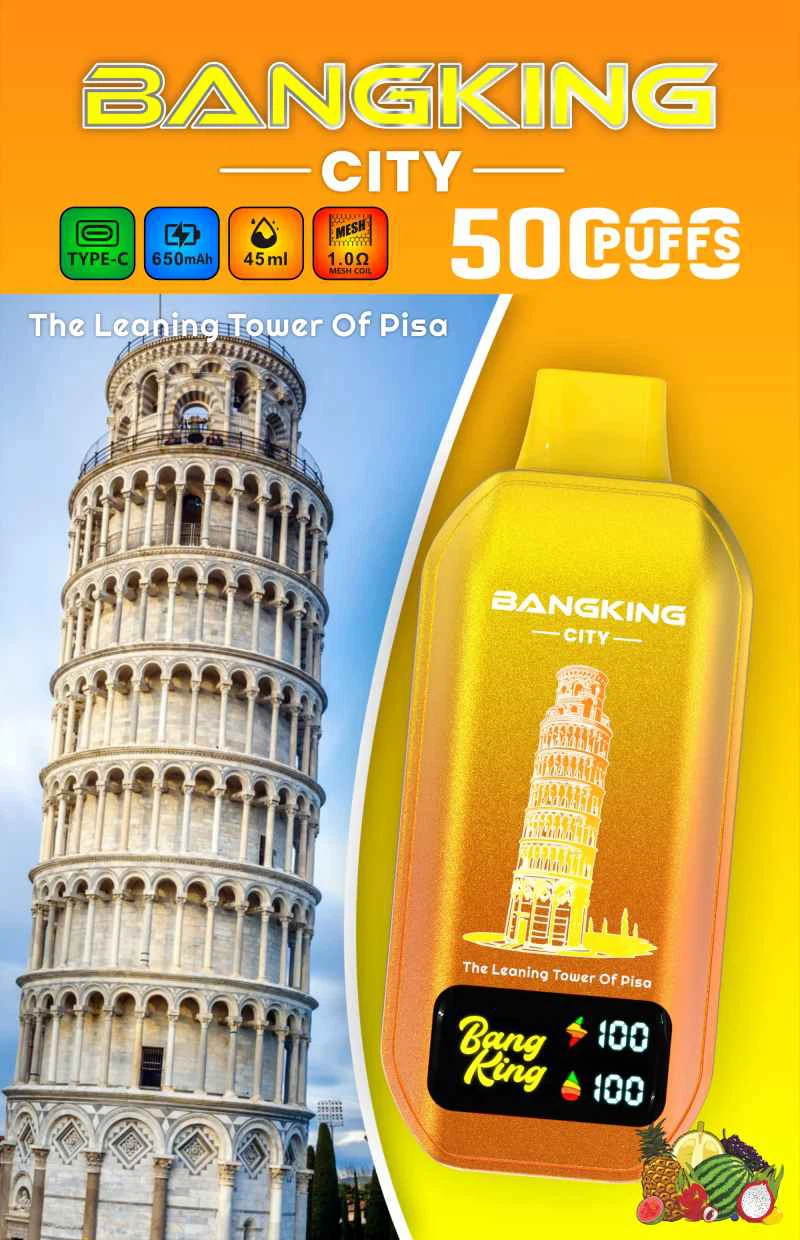 Bang King City 50000 Puff, 45 ml E-Liquid, 650 mAh Batery. 12 Flavors