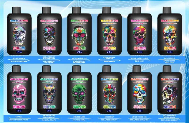 Bang King TWINS 50000 Puffs Disposable Vape with Double Flavors, 12 Kinds of Fruits Flavors, E-liquid 56ml, Battery 650 mah