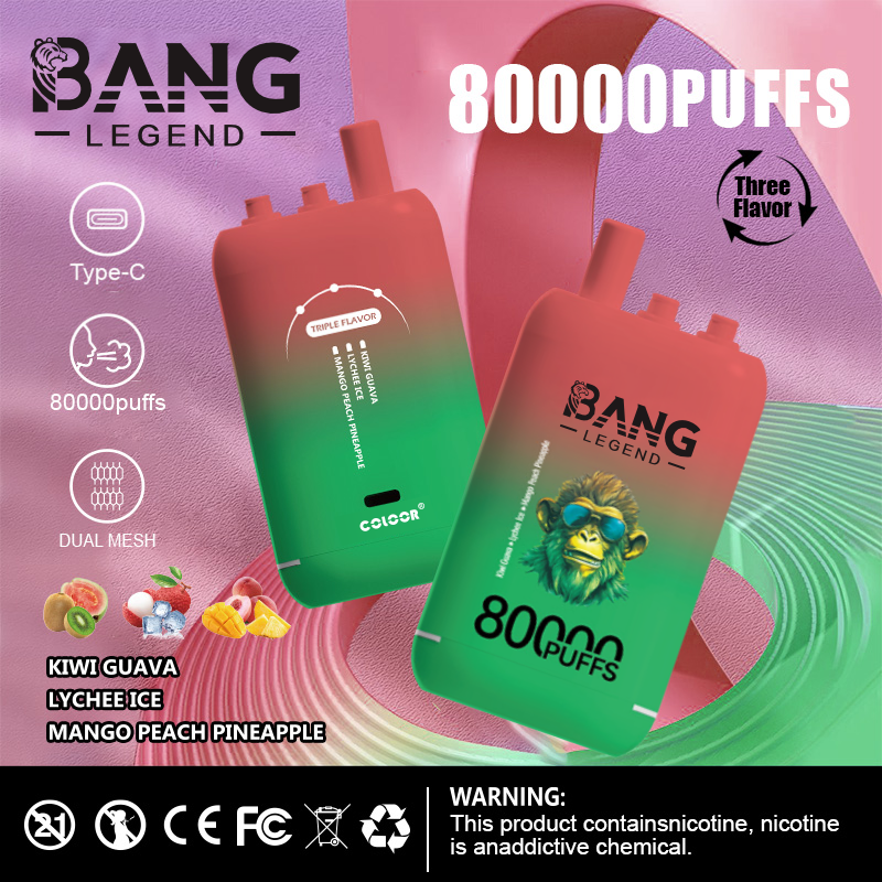 Bang Legend 80000 80K Puffs, 3 in 1 Flavor Dispoable Vape, 78ml E-liquid, 850mah Battery, 12 Kinds of Flavor